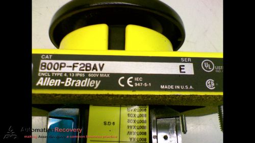 ALLEN BRADLEY 800P-F2BAV SERIES E SWITCH,PUSHBUTTON 600V AC MAX 10 AMP, NEW*