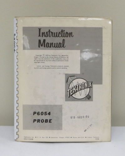 Tektronix P6054 Probe Instruction Manual