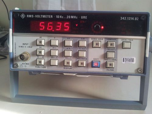 Rohde &amp; schwarz rms-voltmeter, 10hz-20mhz, ure 342.1214.02 for sale