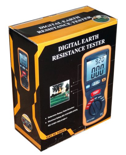 DT-5300 Digital Earth Ground Resistance Tester Ohm DC AC Volt Meter NEW w/ Case