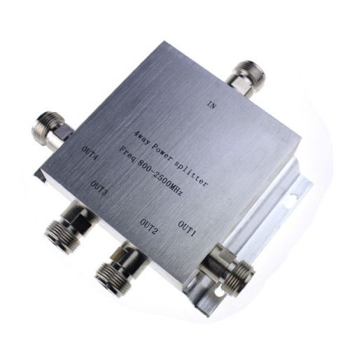 Gsm cdma 3g signal booster 4 way n-type power divider splitter 800~2500mhz for sale