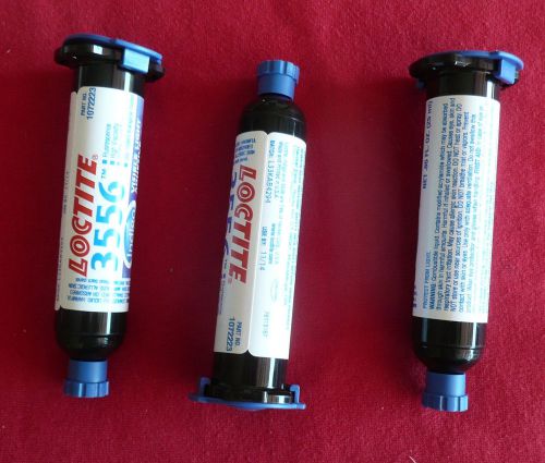 THREE (3) LOCTITE 3556 Indigo Light Cure Adhesive .85 Fl. Oz. Syringes #1072223