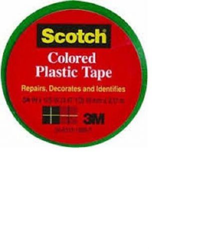 3M Scotch 3/4&#034; x 125&#034;, Green Colored Plastic Tape 190GRN