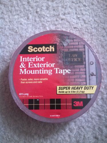 NEW Scotch 3M Interior &amp; Exterior Mounting Tape Super Heavy Duty 4011-Long