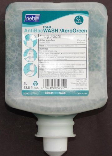 Deb refill deb antibacterial wash foam aerogreen soap lot of (6) 1 liter each for sale