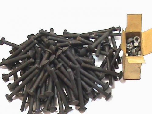 8 lbs 2 oz black 5/16&#034; - 18 x 3-1/4&#034; carriage bolts &amp; nuts nos for sale