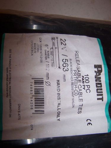 22.25&#034; PANDUIT PAN-TY CABLE TIES PRT6EH-CO Black Nylon Made is USA  Free Ship