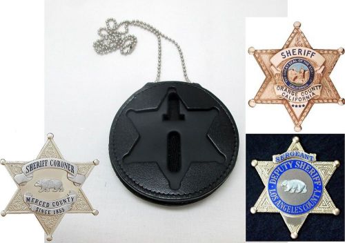 6 point star badge holder (custom) by perfect fit, 30&#034; chain included s. cali le for sale