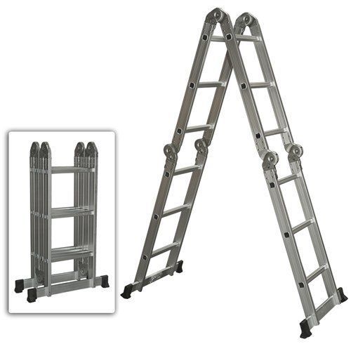 Construction aluminum ladder folding step ladder  extendable heavy duty  multi for sale