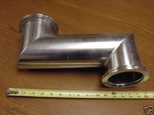 ISO 100, 4&#034; Stainless Steel &#034;Z&#034;Shaped Vacuum Pipe 15&#034; L