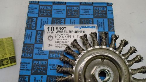 Advance edp 82477 knot wheel brushes 6 in x 5/8 -11 in thread lot of 10 new for sale