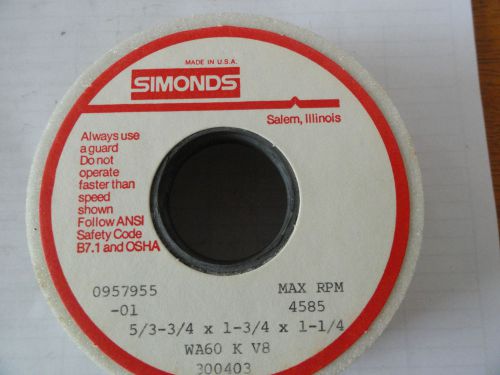 Simonds 5&#034; X 1 3/4&#034; X 1 1/4&#034; Flare Cup Grinding Wheel, WA60 KV8