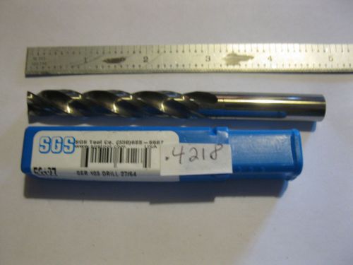 new sgs solid carbide .4218  drill.3 flute.for 1/2-13 tap.