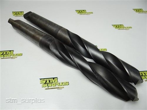 Lot of 2 hss heavy duty taper shank twist drills 1-27/32&#034; and 1-13/16&#034; with 5mt for sale