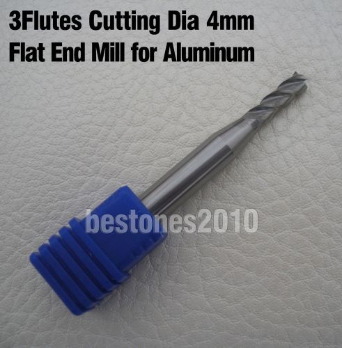 Lot 1pcs Solid Carbide Endmills 3Flute Cutting Dia 4mm Flat Aluminum Endmills