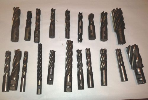 20 END MILL CUTTERS WELDON MORSE PUTNAM POHL VECKTOR AND OTHERS