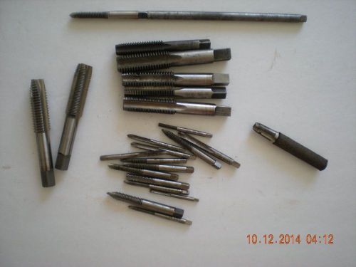 23 USED HSS TAPS IN ASSORTED SIZES MADE IN THE U.S.A.