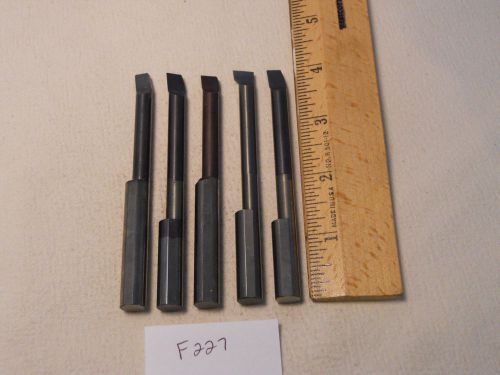 5 USED SOLID CARBIDE BORING BARS. 3/8&#034; SHANK. MICRO 100 STYLE. B-320 (F227}
