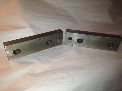 SET OF STEEL JAWS FOR KURT VISE SIZE 6 7/8&#034;X 2&#034; X 3/4&#034; DRILLED HOLES