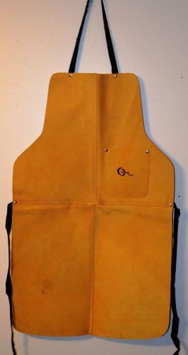 33&#034; High Quality, Heavy Duty Split Leather Welding Bib Apron with Pocket - New
