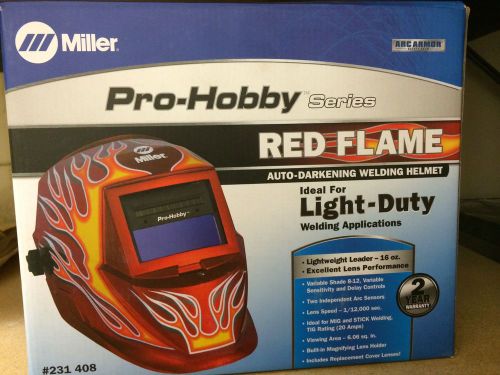 Miller pro hobby welding hood  red flames for sale