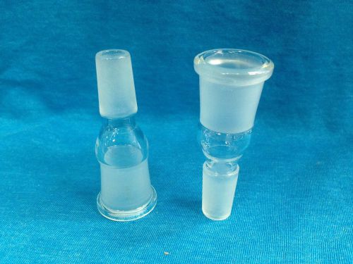 LOT OF 2 14mm Male To 18mm Female Glass Connector Adapter USA Glassware #17