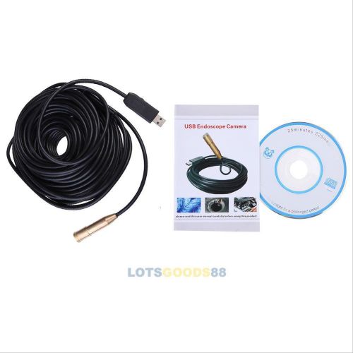 20M 4 LED Waterproof USB Borescope Endoscope Inspection Tube Pipe Camera LS4G
