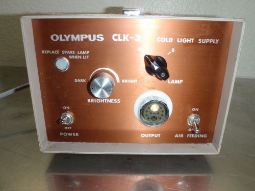 Olympus clk-3 cold light supply light source a &amp; b, &amp; air pump work great! for sale