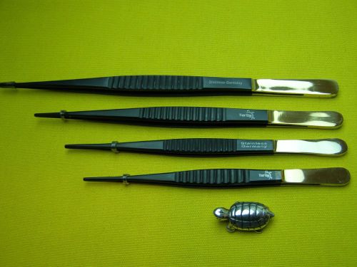 Lot of 4-debakey vascular tissue forcep(6,7,8,9 1/2&#034;), surgical instruments for sale