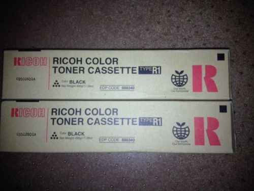 TWO (2) RICOH COLOR TONER CASSETTE TYPE R1 EDP CODE 888340 COLOR BLACK