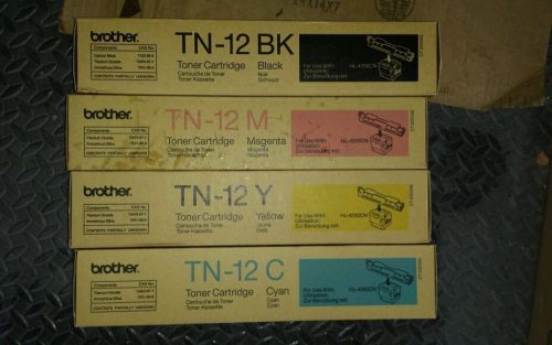 TN-12C, TN12M, TN12Y TN12BK New OEM Brother CMYK Toner Set for HL-4200CN