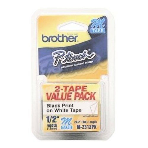 Brother IntL (Supplies) 2pk 1/2 Black On White M231 P-Touch Tape For M Based