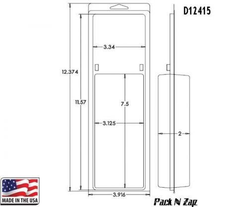 115 - 12&#034;H x 4&#034;W x 2&#034;D Clamshell Packaging Clear Plastic Blister Pack