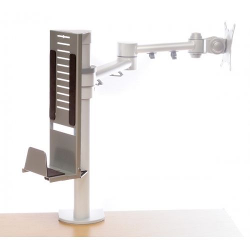Arm pole mounted thin client cpu holder 35-60mm width in silver or white for sale