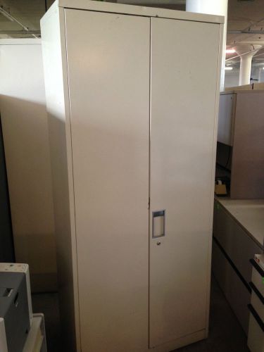 Heavy duty metal storage cabinet w/lock&amp;key 81&#034;h for sale