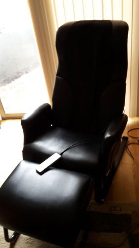 Panascnic Black Leather Massager Chair with Foot stool