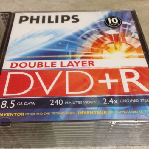 10 Philips brand 2.4x DVD+R Double Layer Dual DL 8.5GB 240MIN Blank Media Disk