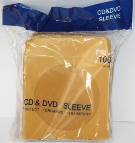 100 Gold Color CD DVD Paper Sleeve Envelopes