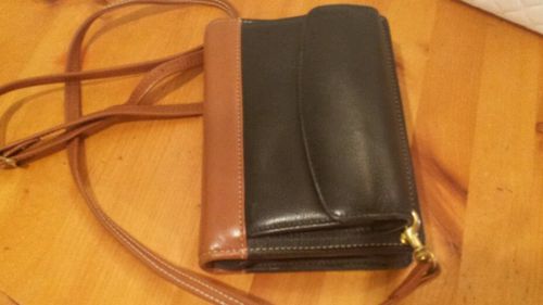 Franklin Covey Planner/Purse, Black,Leather,pocket size, Six 1&#034;rings, wallet