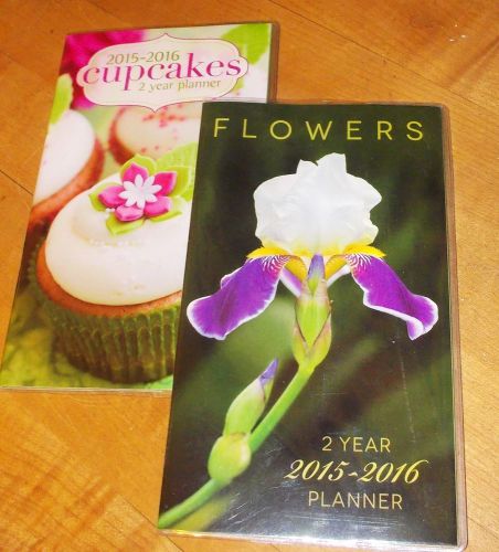 Two.. pocket Calenders , Iris flower..&amp;..cupcake .2015...free ship