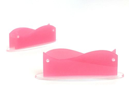 New CLEAR Pink Acrylic Plastic Desktop Business Card Holder Display USA SHIP