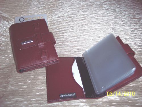 WALLET-CASE BUSINESS /CREDIT CARD/ID/PHOTO*HOLDS 36*DARK RED-GOLD-BLUE= ROLODEX