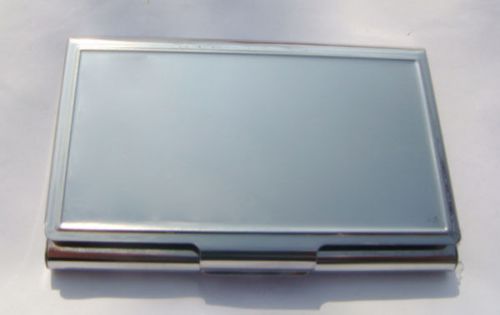 2X Blank Business Name Card Holder DIY Stainless Steel Metal Credit Pocket Case