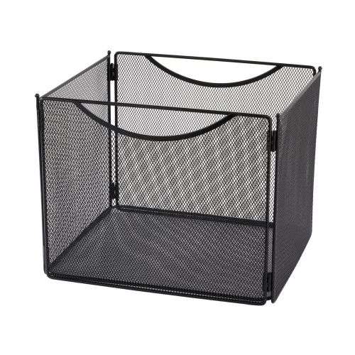 Safco Products Onyx Mesh Collapsible Desktop Box File, 10&#034; Deep, Black, 2170BL