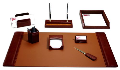 Dacasso Mocha Leather 8-Piece Desk Pad Kit - DACD3012