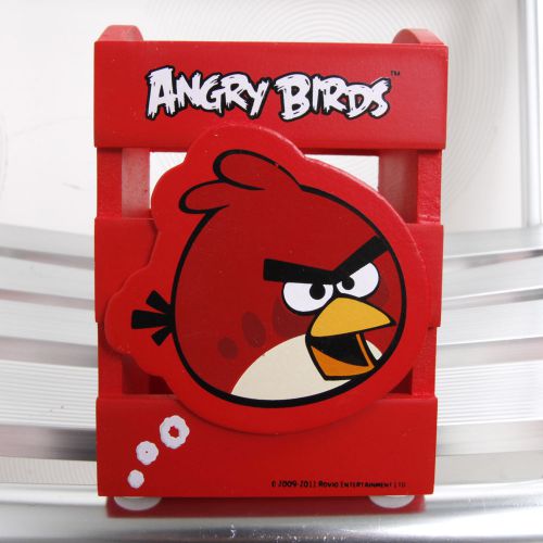 New ANGRY BIRDS Pen Holder Stationery Wooden case Red Case Desk Organizer Box 3