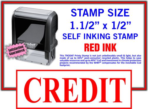 &#034;CREDIT&#034; Self Inking Rubber Stamp in Red Trodat 9411 Stamper