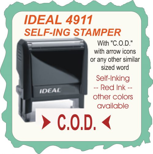 C.O.D. with arrow icons, Self Inking Rubber Stamp 4911 Red Ink