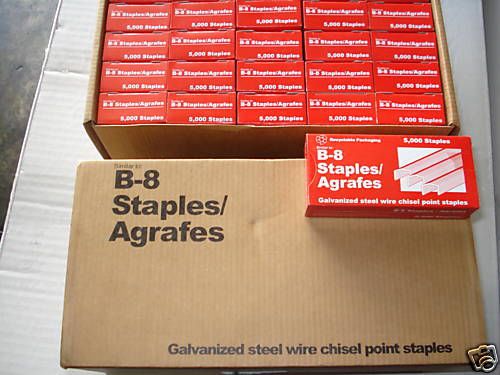 B8 STAPLES - CARTON (25 BOXES) 125,000 STAPLES