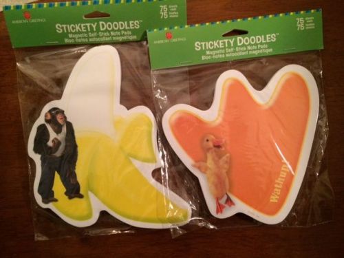 2 Large Packs of STICKY DOODLES - NEW - Duck and Banana monkey